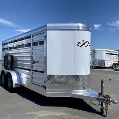 2024 Exiss Exhibitor Mini 615 Bumper Pull Stock Trailer, 8 pens Online | R-H Container Service