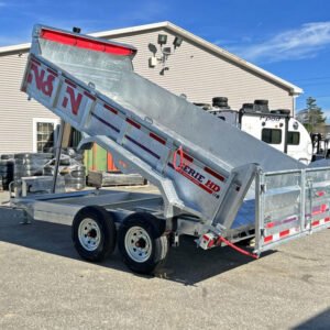 2024 N&N Trailers 7x14 14K Galvanized Hydraulic Dump w/Ramps, 2-Way Spreader Gate, Tarp Kit Online | R-H Container Service