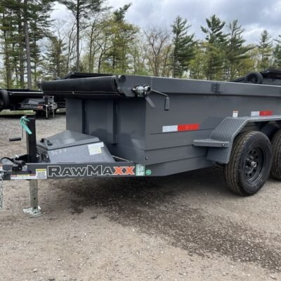2024 RawMaxx 5X10 7K Powder Coated Dump Trailer w/Tarp Kit Online | R-H Container Service