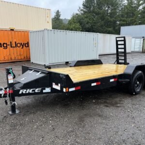 2024 Rice Trailers 7x16 10K Equipment Hauler w/D-Rings, Spare Mount, & Toolbox Online | R-H Container Service