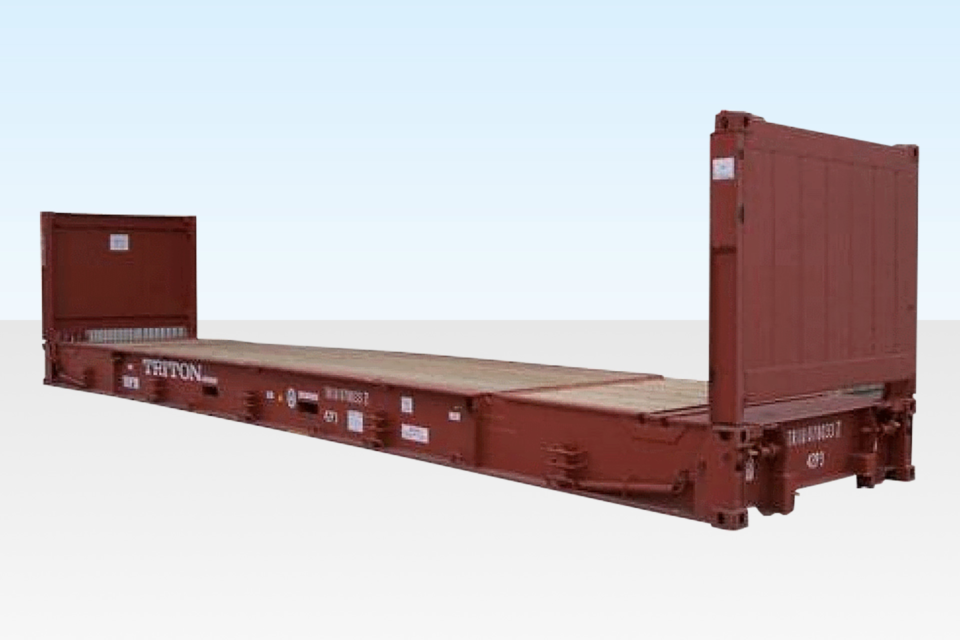 40Ft X 8Ft Used Flat Rack Shipping Container Online | R-H Container Service